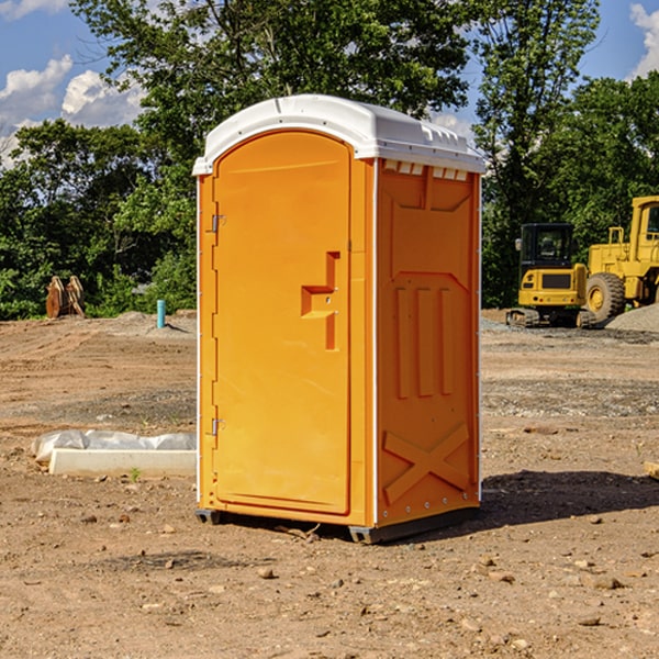 how often are the portable restrooms cleaned and serviced during a rental period in Prowers County